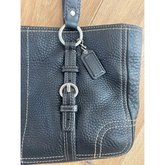 Coach Chelsea F12339 Black Pebbled Leather Shoulder Bag - Picture 2 of 13